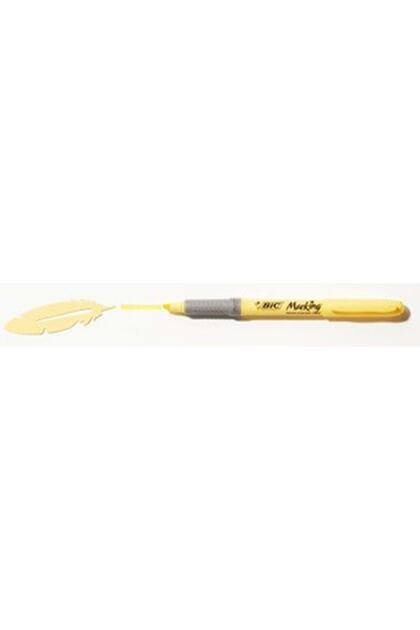 BİC GRİP PASTEL FOSFORLU KALEM SARI