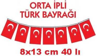VATAN ORTA BOY İPLİ BAYRAK (40 LI)