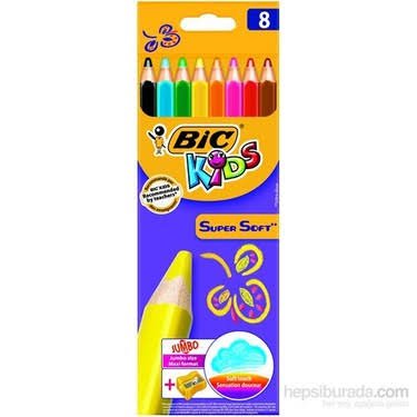 BİC KİDS SUPERSOFT JUMBO KURU BOYA (8 Lİ)