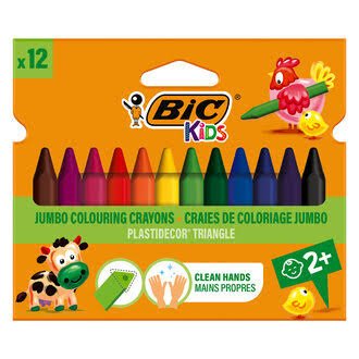 BİC PLASTİDECOR ÜÇGEN JUMBO PASTEL BOYA (12 Lİ)